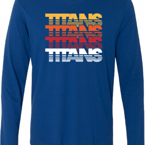 Titans Long Sleeve T-Shirt - Blue w/ Rainbow Print