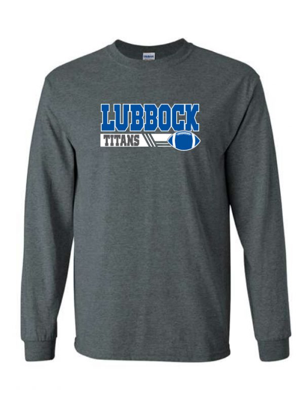 Titans Dark Grey Long Sleeve T-Shirt - Lubbock Titans