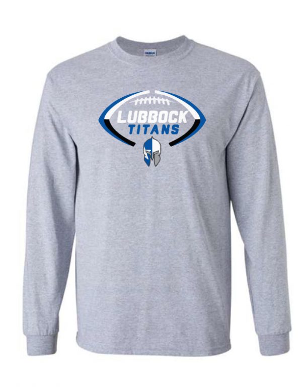 Titans Grey Long Sleeve T-Shirt - Football Titans Logo